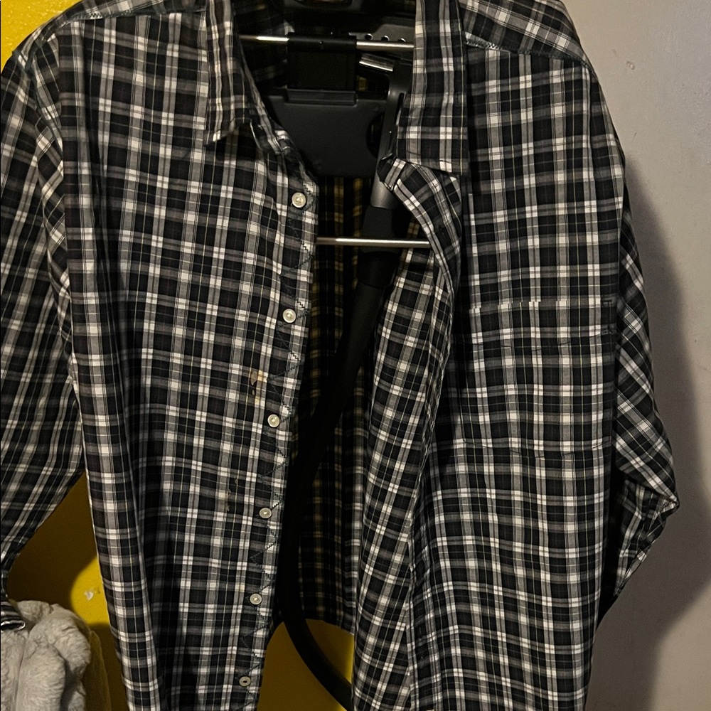 Nautica Black and White Checkered Shirt